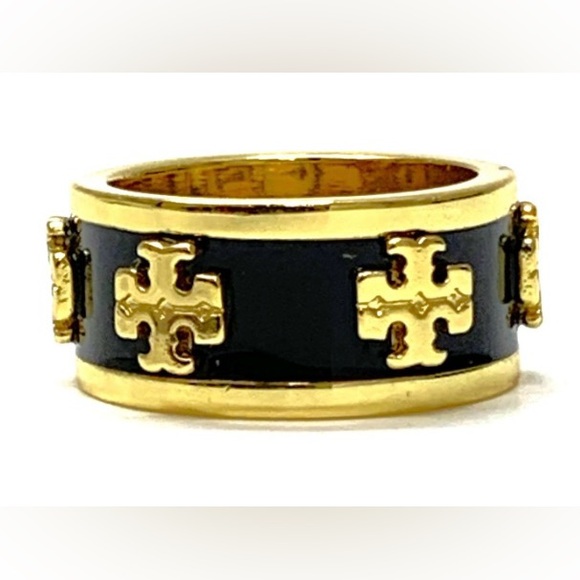 Tory Burch Gold Enamel Black Ring - Picture 3 of 6